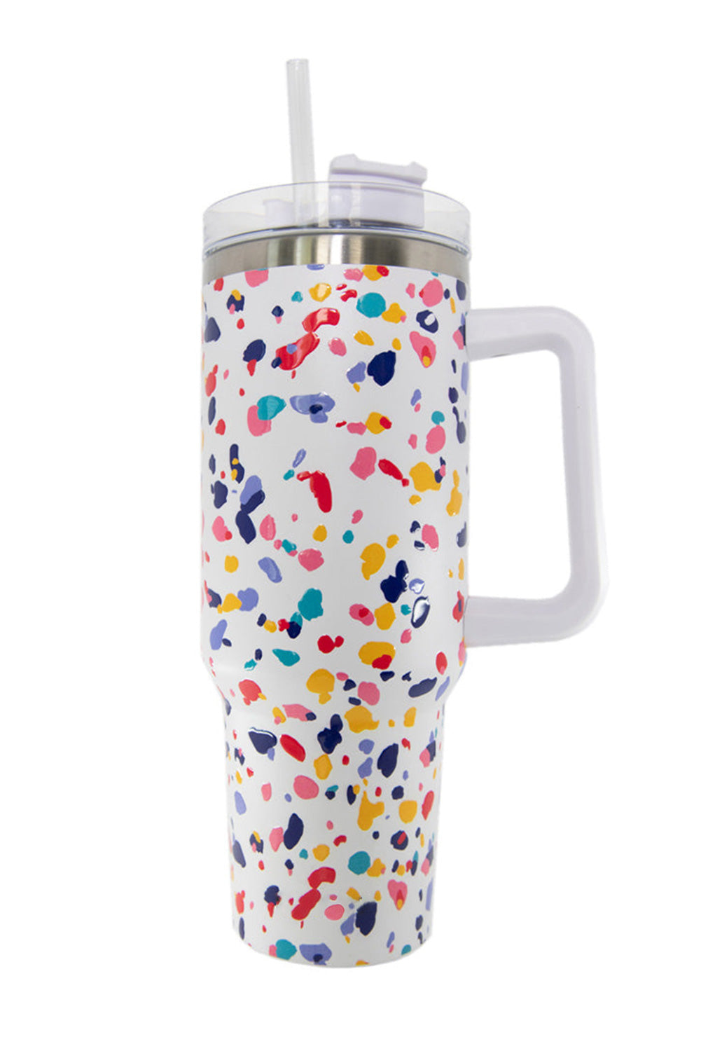 Multicolor Splash Ink Print 304 Stainless Steel Vacuum Tumbler with Handle