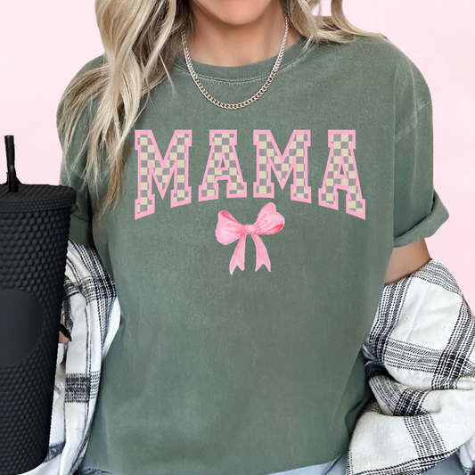 MAMA with Bow Short Sleeve Tee