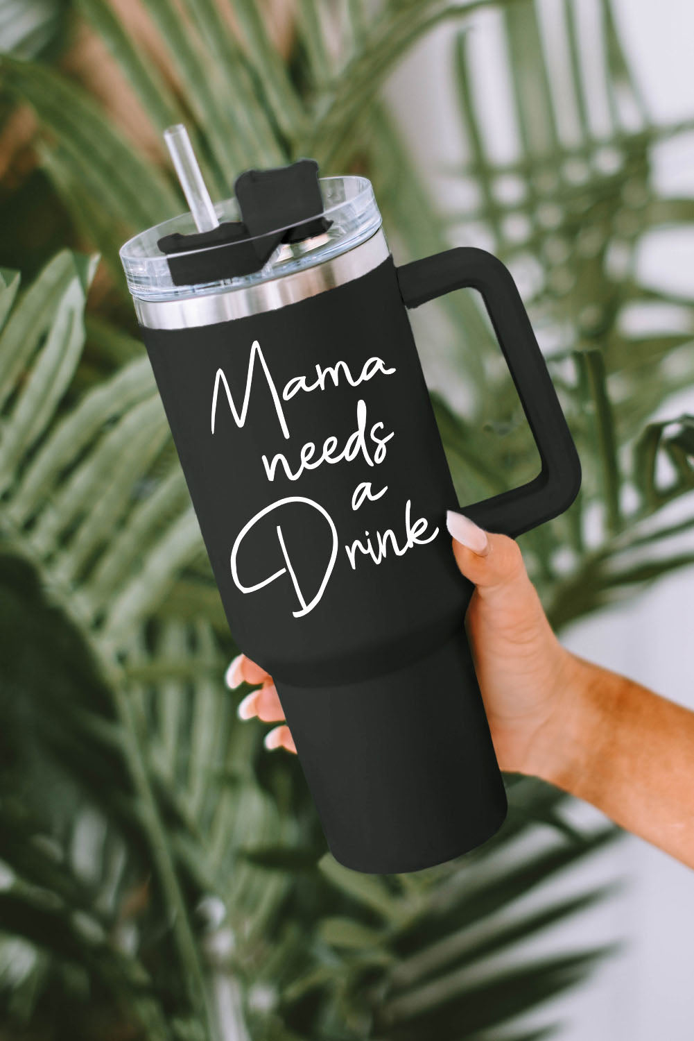 Black Mama Needs A Drink Stainless Steel Portable Cup 40oz - The Red Leopard Boutique 