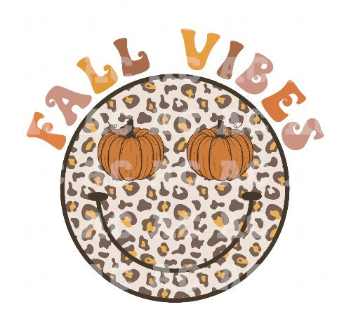 Fall Vibes Leopard Smiley