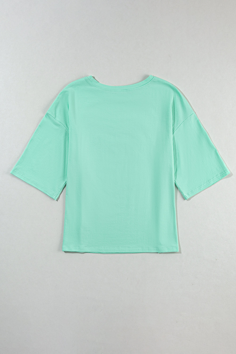 Moonlight Jade Colorblock Star Patched Half Sleeve Oversized Tee