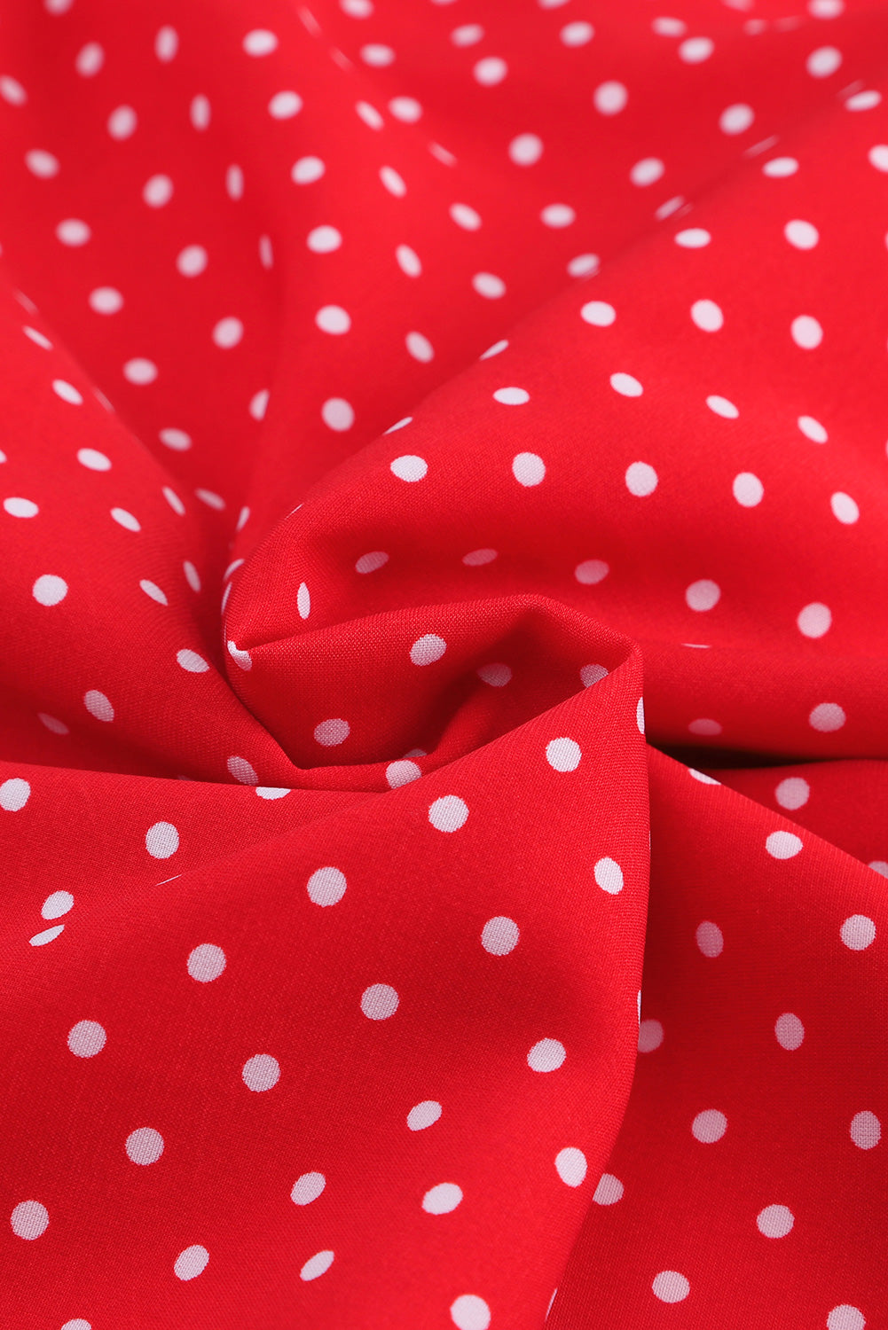 Fiery Red Polka Dot V Neck Ruffle Sleeve Dress - The Red Leopard Boutique 