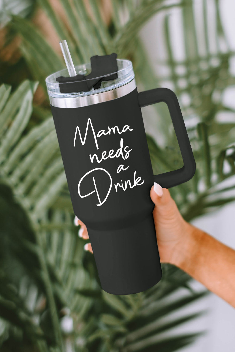 Black Mama Needs A Drink Stainless Steel Portable Cup 40oz - The Red Leopard Boutique 