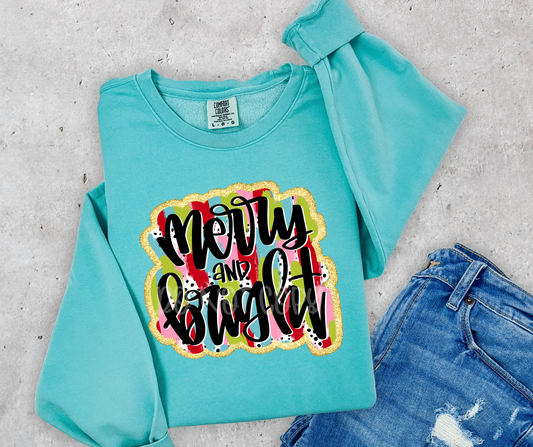 Merry and bright long sleeve tee