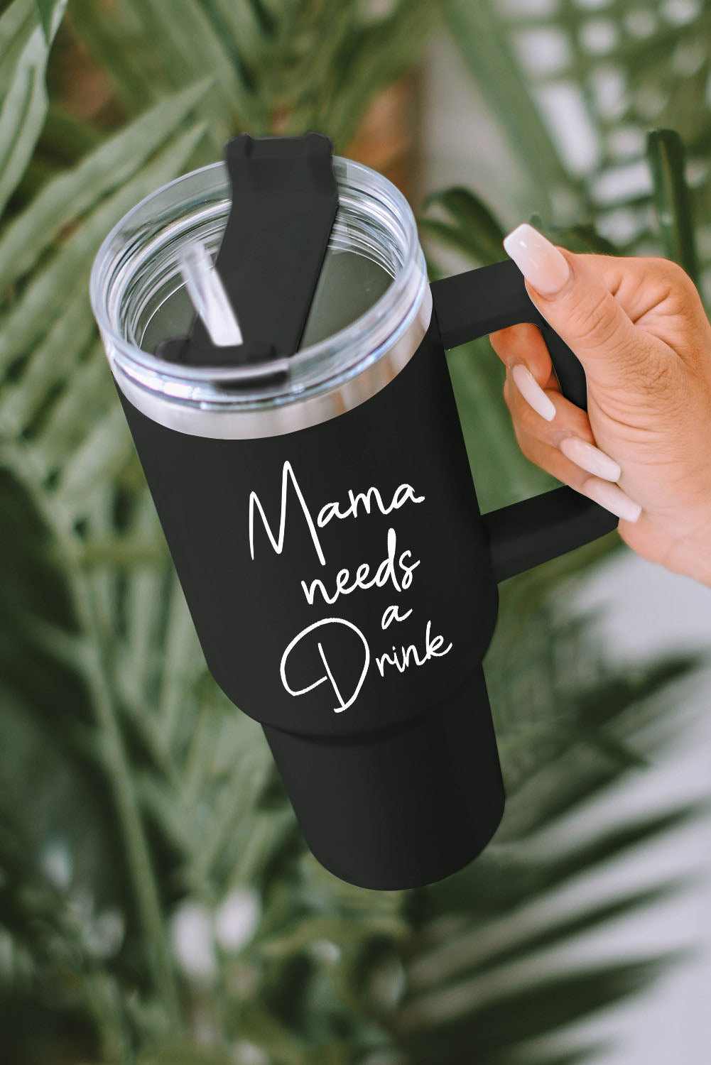 Black Mama Needs A Drink Stainless Steel Portable Cup 40oz - The Red Leopard Boutique 