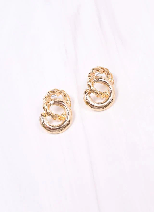 Rodger Link Drop Earrings-Gold