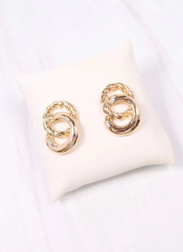 Rodger Link Drop Earrings-Gold