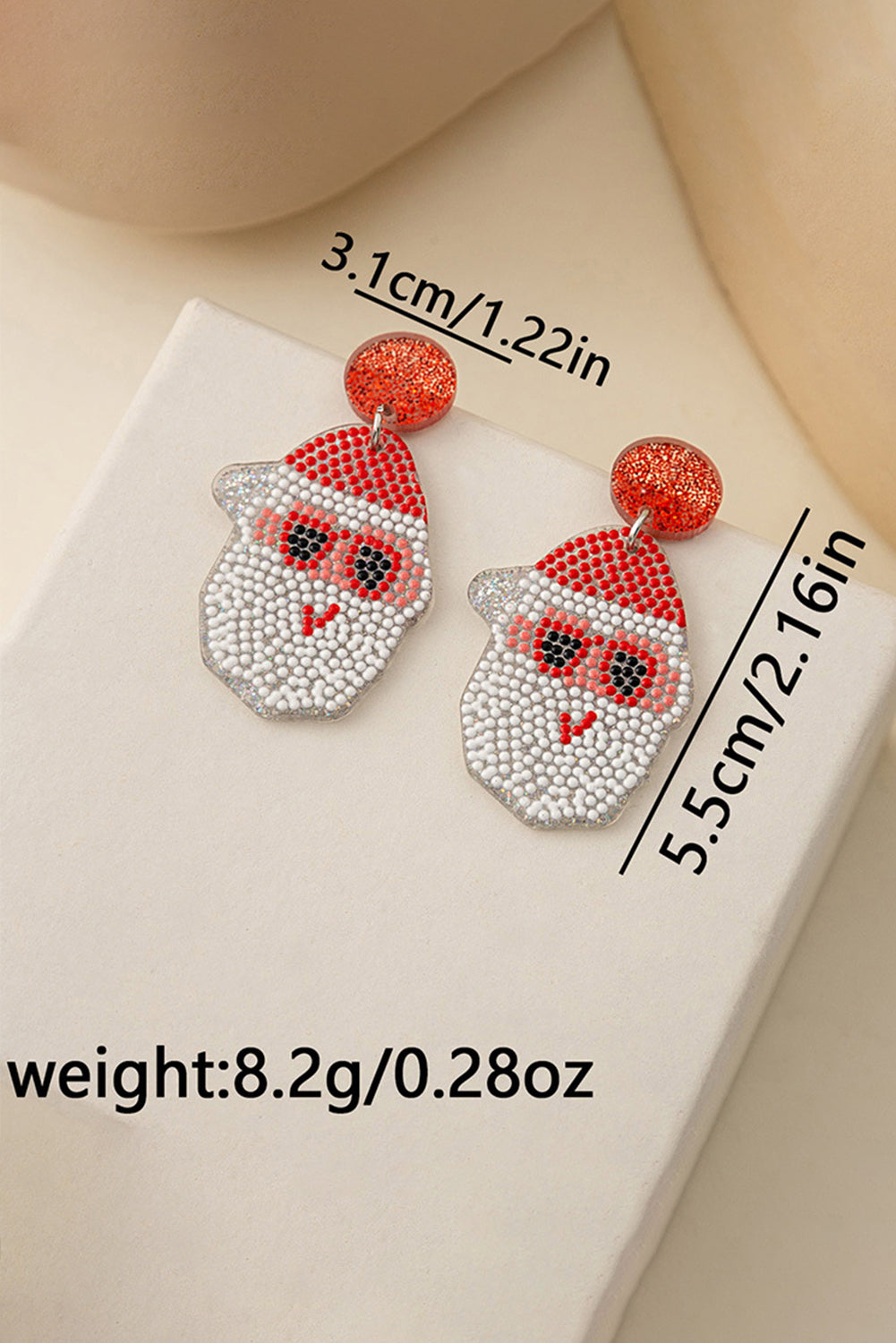 Bright Green Christmas Santa Claus Acrylic Earrings