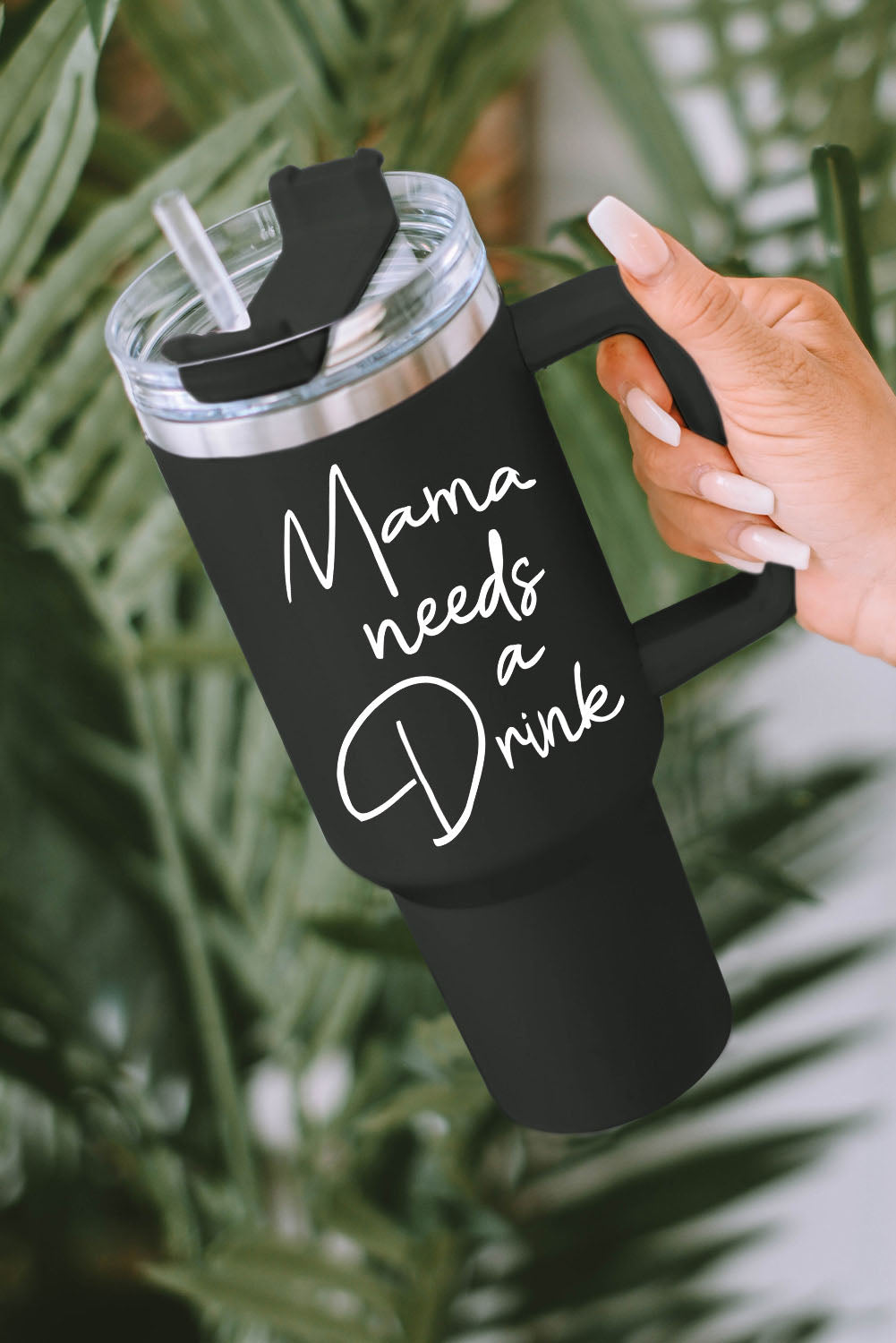 Black Mama Needs A Drink Stainless Steel Portable Cup 40oz - The Red Leopard Boutique 