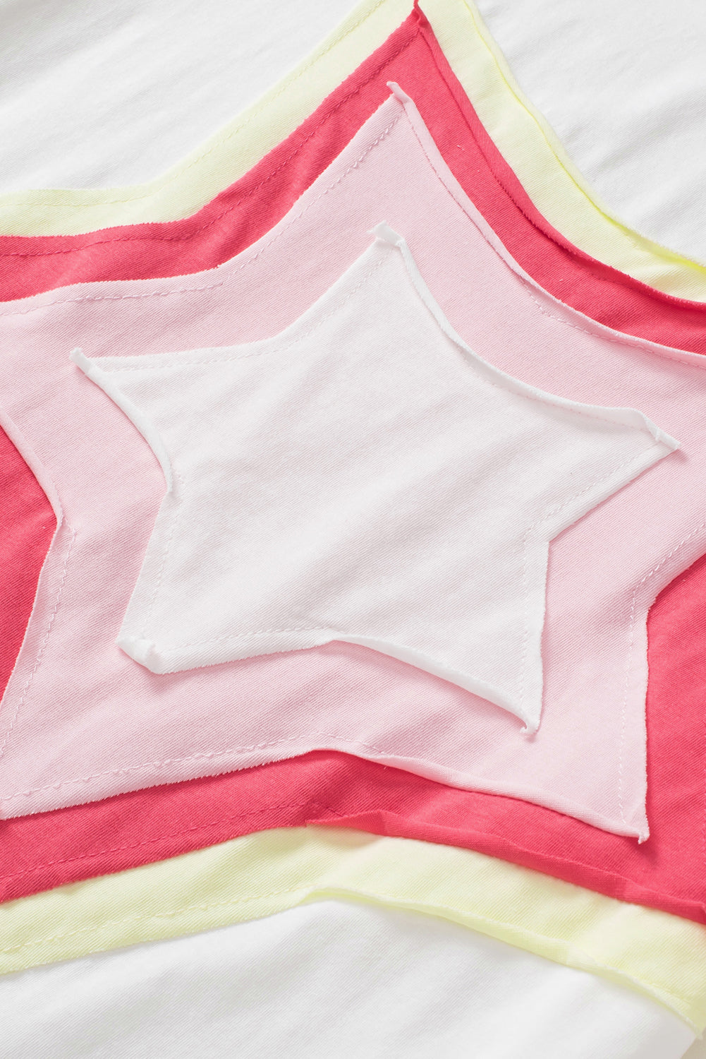 Moonlight Jade Colorblock Star Patched Half Sleeve Oversized Tee