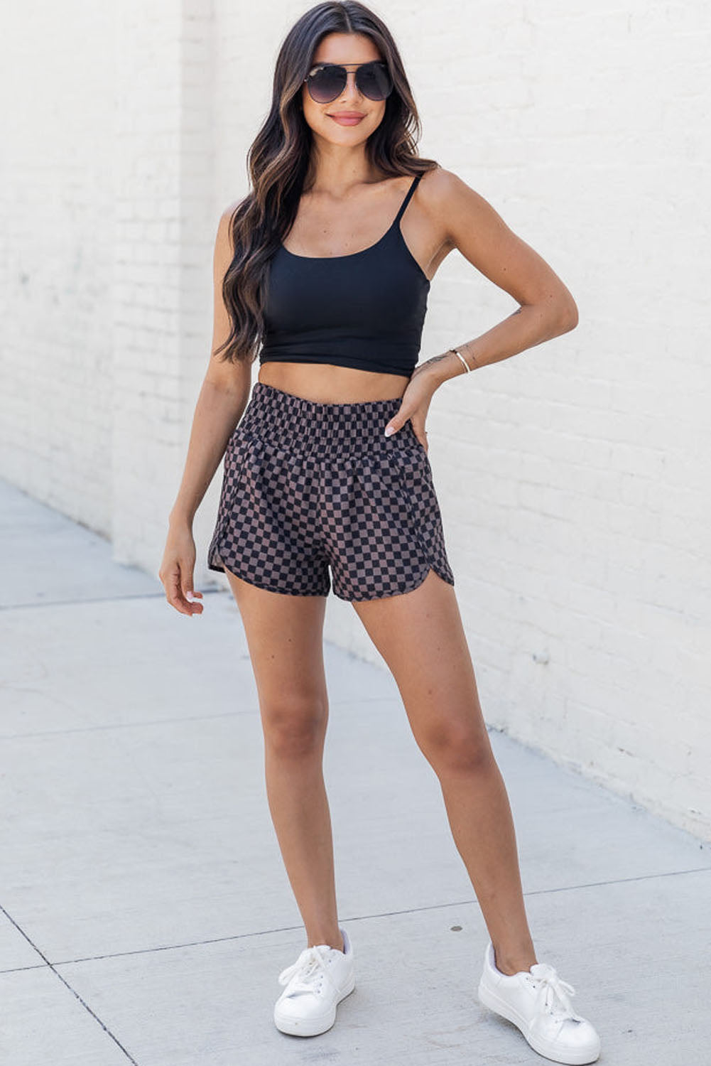 Light Blue Leopard High Waisted Athletic Shorts