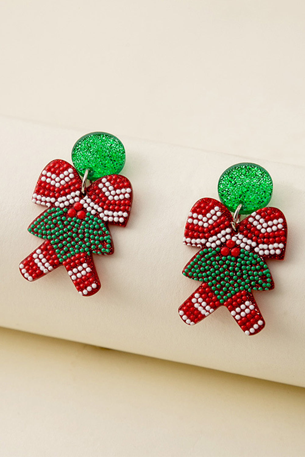 Bright Green Christmas Santa Claus Acrylic Earrings