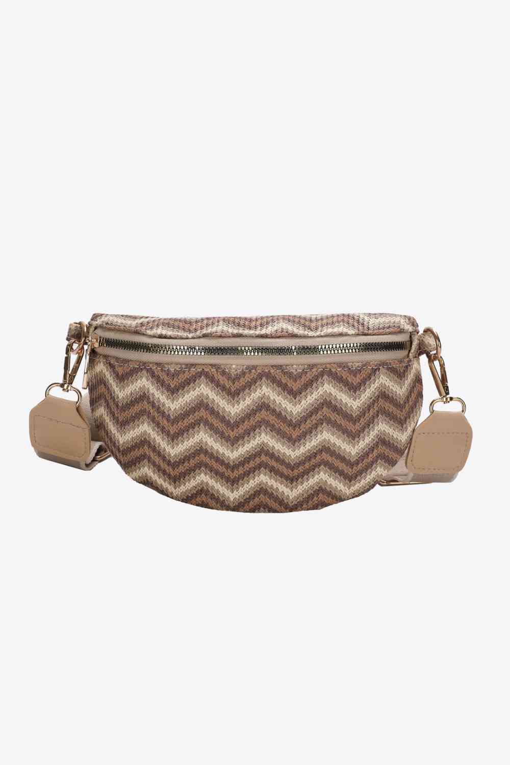 Adored Chevron Straw Sling Bag - The Red Leopard Boutique 