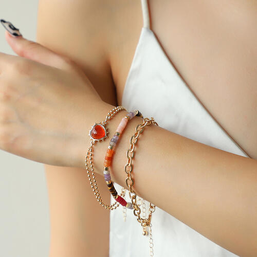 Heart Triple-Layered Bracelet - The Red Leopard Boutique 