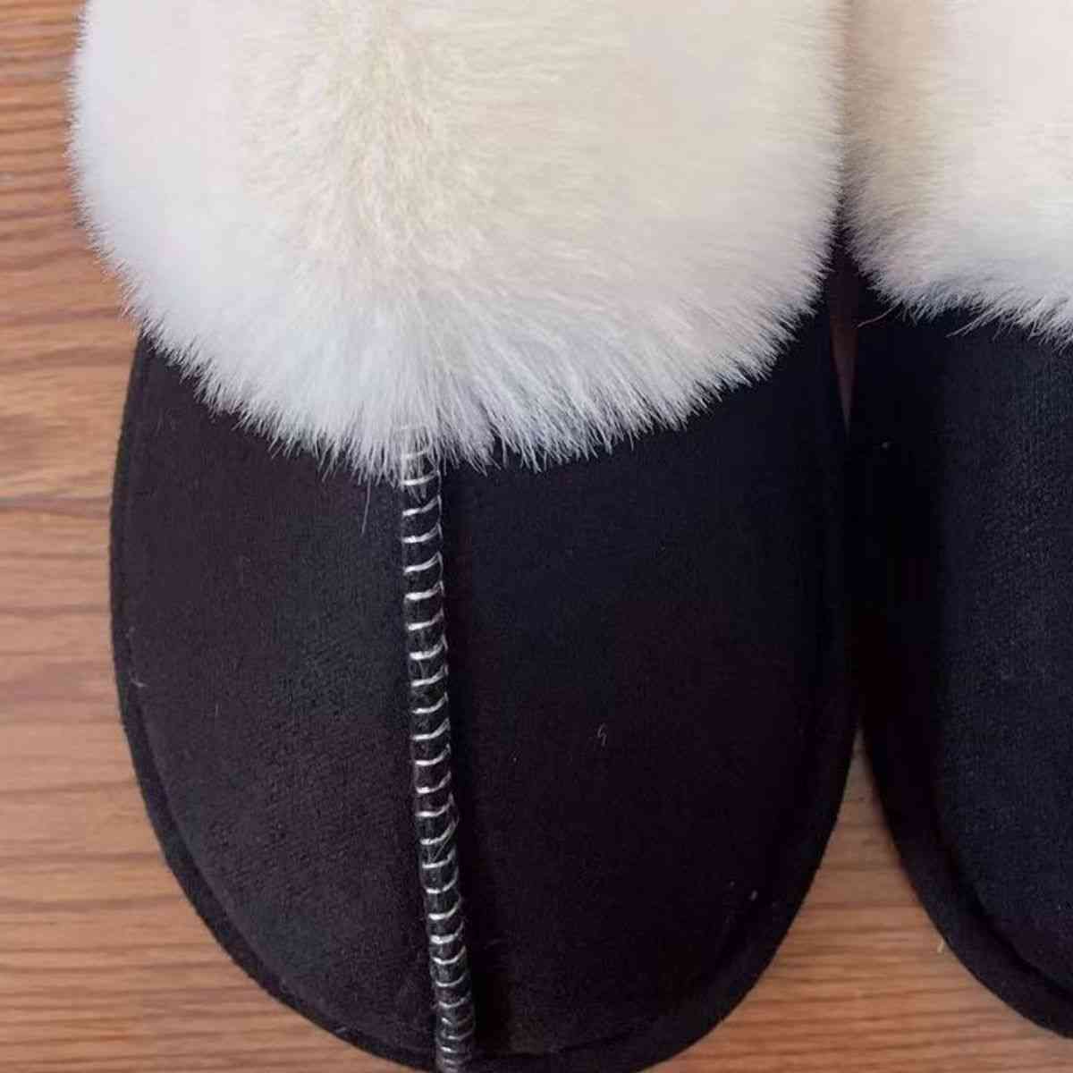 Faux Suede Center Seam Slippers - The Red Leopard Boutique 