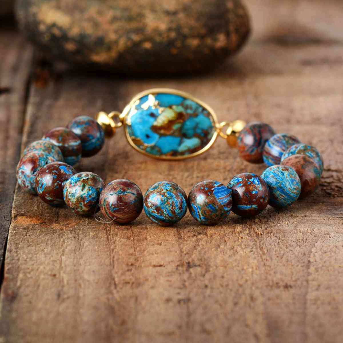 Natural Stone Beaded Bracelet - The Red Leopard Boutique 