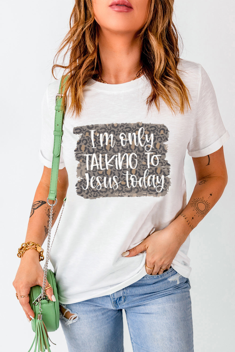 Slogan Graphic Cuffed Tee