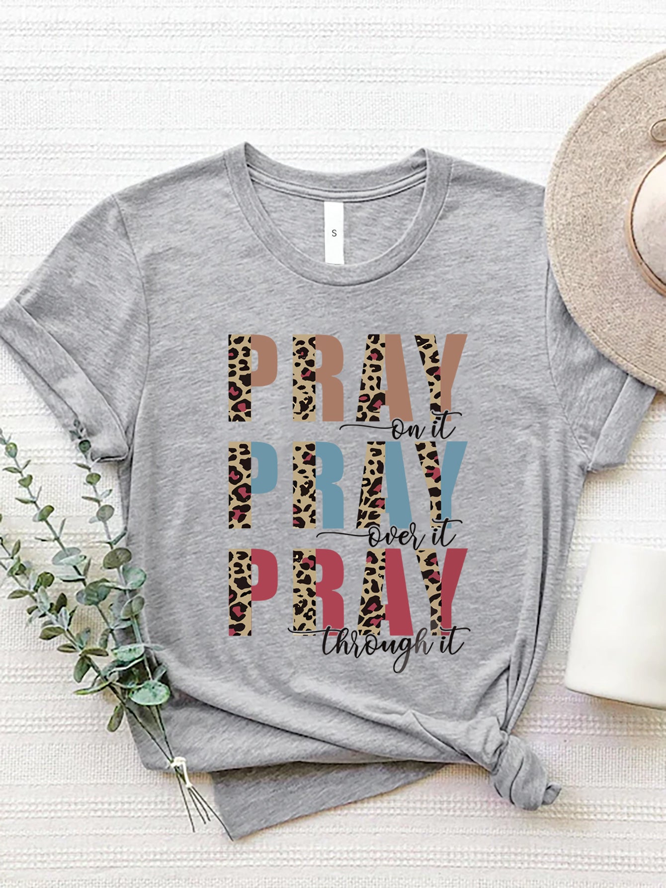 Letter Graphic Round Neck Short Sleeve T-Shirt