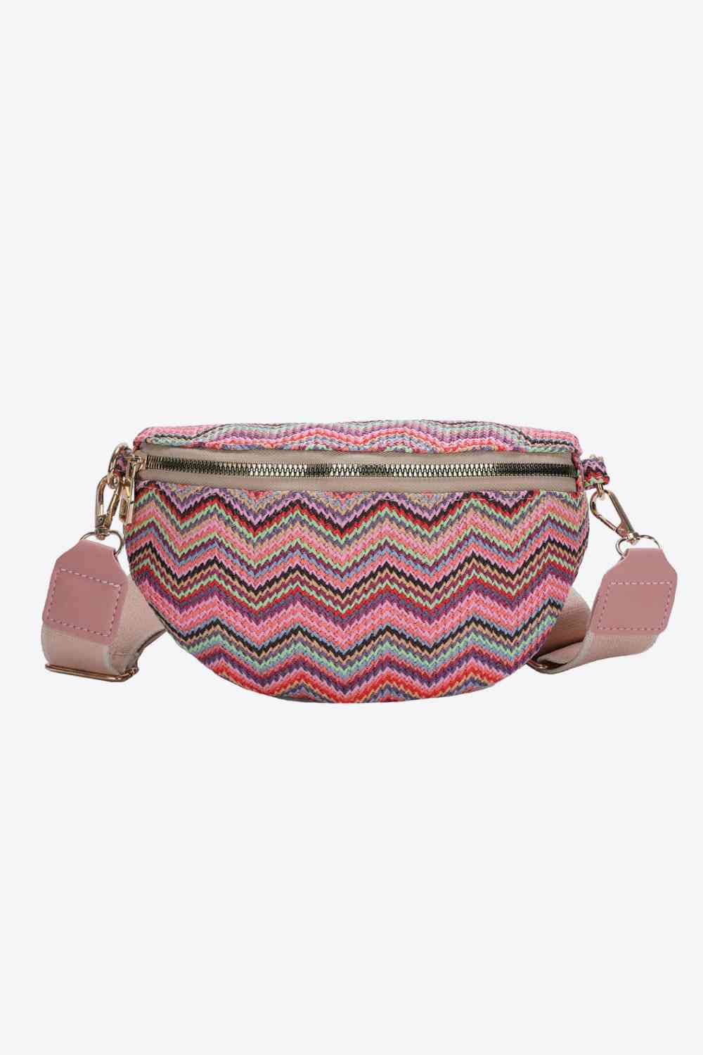 Adored Chevron Straw Sling Bag - The Red Leopard Boutique 